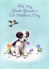 Vintage MOTHER'S DAY Card FOR GREAT-GRANDMA, Cute Puppy by Gibson Greetings+ ✉ picture