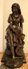 MAGNIFICENT 19 TH c  BRONZE STATUE OF MIGNON BY E. AIZELIN . listed artist. picture