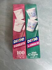 Two New Vintage 1996 Dixie gobelets 3 oz bathroom cups 100 ct floral pink flower picture