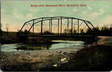 1910. HARLOWTON, MT. BRIDGE OVER MUSSELSHELL RIVER. POSTCARD II5 picture