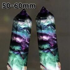 50-60mm Natural Rainbow Fluorite Crystal Point Wand Quartz Obelisk Rock Healing picture