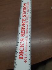 Vintage Dick's Service Station Fleetwood PA Advertising Plastic Ruler Made In US picture
