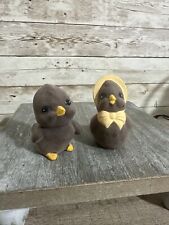 2 Brown Chicks-Anthropomorphic Figurines Baby Chicks 1960s Style Easter Spring picture