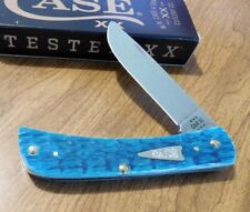 CASE XX 50643 SODBUSTER JR POCKET KNIFE CRANDALL JIGGED SKY BLUE BONE 6137 SS picture