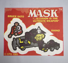 Vintage 1985 MASK BRUCE SATO RHINO STICKER ULTIMATE WEAPON picture
