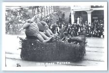 Pasadena California CA Postcard RPPC Photo 1915 Rose Parade Michellin Man picture