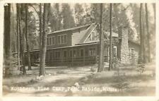 Park Rapids Minnesota~Log Cabin at Northern Pine Camp 1934 B&W Real Photo PC picture