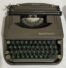 Vintage Smith Corona Skyriter Portable Typewriter Working Green Keys picture
