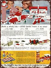 1965 Lego Blocks Classic Motor Pak Car Gear Imperial Wheel Metal Sign 9x12