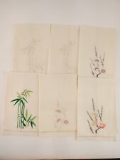 6 Nagasaki Handwoven Brocade Napkins Cherry Blossoms Bamboo Japan Embroidered picture