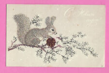RUSSIA RUSSLAND NEW YEAR SQUIRREL VINTAGE PC. 1216 picture