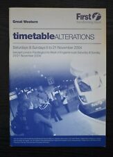 Great Western Railway Timetable Alterations 6th - 21st Nov 2004 picture
