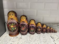 Vintage Russian Matryoshka Nesting Dolls Hand Painted Set of 10,Fairytale-MINT🔥 picture