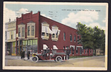 Kansas-KS-Iola-City Hall-Fire Truck-Posted 1917-Antique Postcard picture