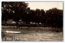 c1910's Rock View Tavern Boat Scene Cedar Rapids Iowa IA RPPC Photo Postcard picture