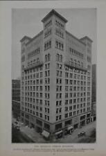 Chicago Downtown 5th Ave & Jackson Blvd Architecture Antique Art Print 1902 picture