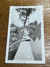 Vintage Boone Rd Ohio photograph 1942 Girl bathing suit Bridge Dam? P1 picture