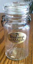 Vintage Wheaton USA Stephany's Candies Clear Glass Jar Retro 1960 1970's 5in picture