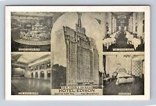 New York City, Hotel Edison, Advertising, Antique Souvenir Vintage Postcard picture