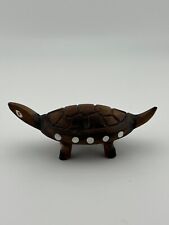 Small Carved Wood Turtle Mother Of Pearl picture