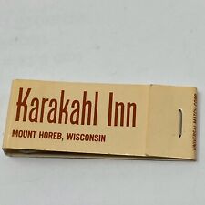 Vintage Matchbook Karakhal Inn Advertisement Mourn Horobe Wisconsin picture