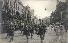 Antique RPPC Antwerp Belgium WWI Victory Parade Bagpipes Marching Band picture