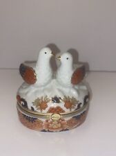 Andrea By Sadek Porcelain  2 Turtle Doves Figurine Hinged Trinket Box. Nice  picture
