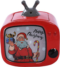 Merry Christmas - Vintage TV Christmas Themed Winter Holiday Ceramic Cookie Jar picture