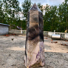 5700g  Natural Fluorite Obelisk Quartz Crystal Healing Reiki Wand Tower Point picture