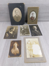 VTG Cabinet Cards 1900s Fashion Edwardian Portrait Sepia Lot of 7 Rogers Family picture