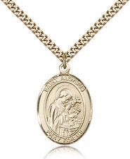 Saint Aloysius Gonzaga Medal For Men - Gold Filled Necklace On 24 Chain - 30... picture