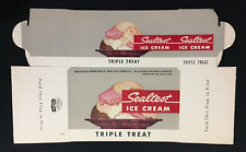 SEALTEST Brand Ice Cream Triple Treat Vtg Packaging Unused Folded Box Container picture