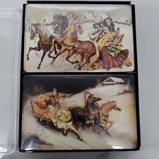 Vintage Hoyle All Plastic Playing Card Set w/ Horse Carriage Design picture