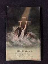 Sheahan's Postcard Rock Of Ages Cleft For Me Woman Cross c1910's Antique German picture