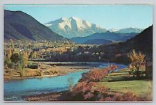 Postcard Mount Sopris and Colorado River, Roaring Fork Valley, Aspen, Vintage picture