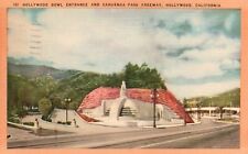 Hollywood Bowl Postcard Cahuenga Pass Freeway California 1941 picture