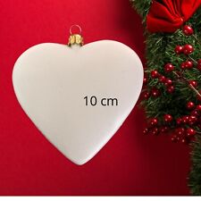 Decoupage Ornaments, Blank DIY, White Shatterproof Plastic, Heart 3 pieces,10 cm picture