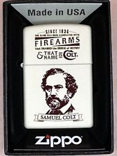 2014 Samuel Colt Since 1836 Firearms Cream Matte Zippo Lighter NEW picture