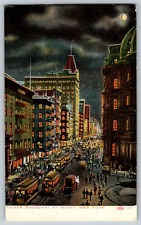 Lower Broadway By Night, New York - Vintage Postcard Unposted picture