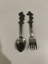 Vintage Walt Disney Stainless Fork & Spoon set, Mickey & Minnie, By Bonny picture