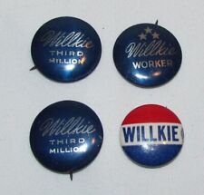 4 1940 Wendell Willkie Campaign Buttons Pins picture