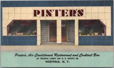 WESTFIELD, New York Postcard PINTER'S RESTAURANT Street View Curteich Linen 1949 picture
