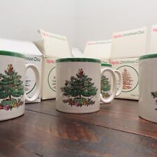 Set Of 8 Spode England Coffee Mugs Santa Tree OPEN BOX Some Vintage picture