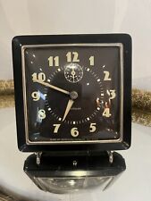Art Deco Vintage Westclox Spur Alarm Clock Square Black Luminous USA 5