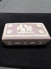 Vintage Wedgwood Jasperware Lilac and White Rectangle Box with Lid Trinket Box picture