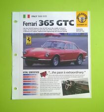 Imp Ferrari 365 gtc information brochure hot cars hot rod race car dealer scca picture