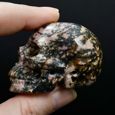 2in Pink Rhodonite Carved Crystal Skull Realistic picture