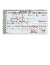 Israel Cohen Signed Original 1854 B & O Railroad Receipt for Capital Stock picture