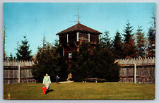 Vintage Postcard WA Tacoma Bastion Fort Nisqually Mom Kid Chrome  ~12739 picture