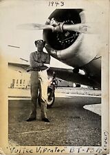 1943 WW2 Photo U.S. Flyer Next To Vultee Vibrator BT-13 Valiant picture